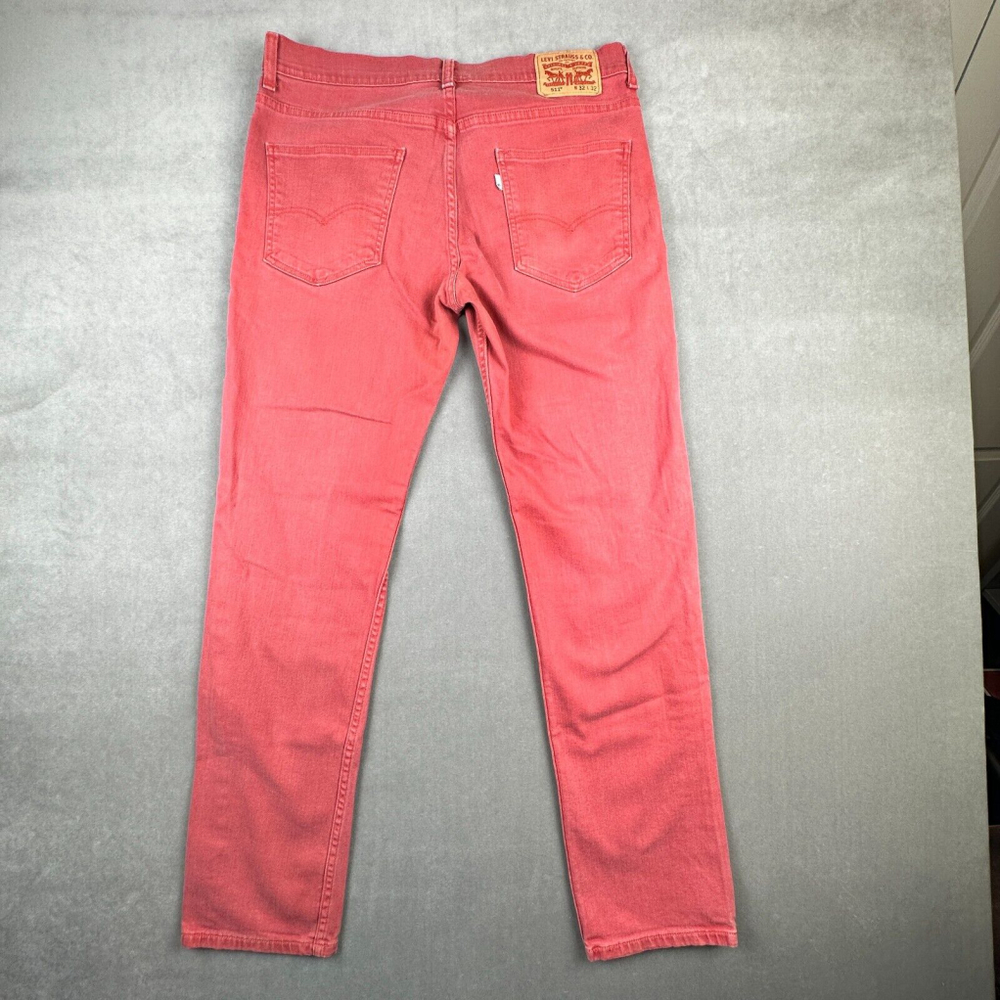 LEVIS 511 Jeans Slim Straight Light Red Dusty Rose MENS Size 34x32 - Picture 3 of 16